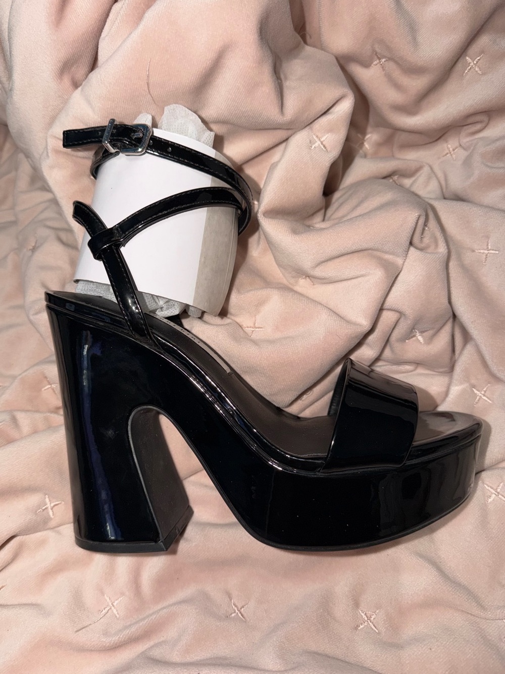 Patent Black Platform Heels